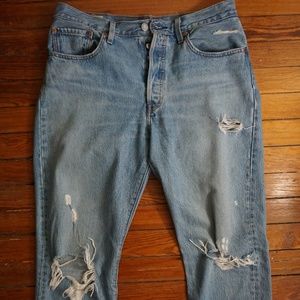 Vintage Distressed High Waisted 501 Jeans